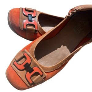 MAM”ZELLE 8.5 GUC Orange and Black Geometric Flats